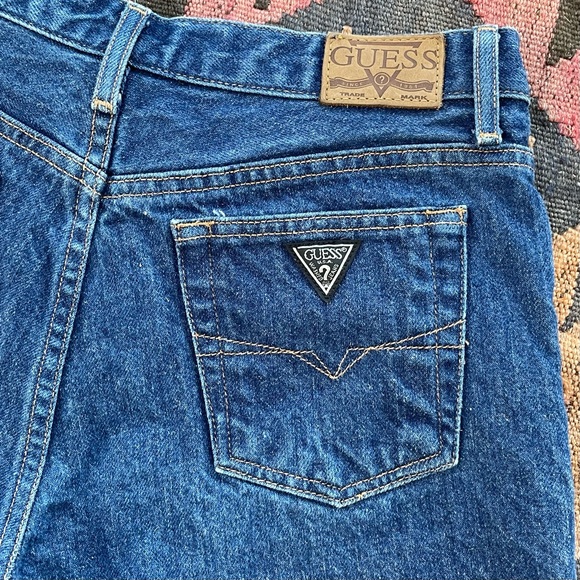 Vintage guess upcycled patchwork jean shorts - Picture 5 of 5